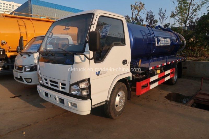 Factory Selling Janpan 3-5cbm I Suzu Vacuum Sewage Drainage Pump Truck High Pressure Vacuum Suction Truck