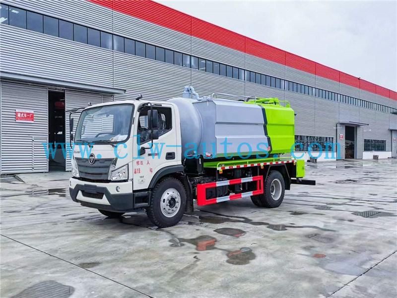 Foton Forland 8000liters Septic Tank 4000liters Water Tank Vacuum Sewage Suction Truck with High Pressure Cleaning System