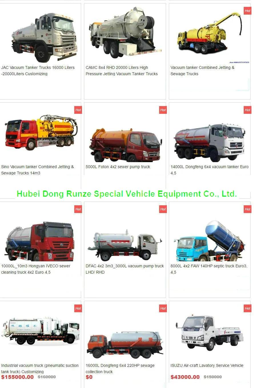 High Pressure Jetting Combined Sewer Truck 3cbm Vacuum Sewage Tank 1cbm Jetting Water Tank Rhd or LHD 4X4 - 4X2