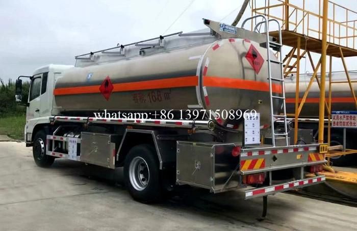 China Hot Sale 15-Ton 15, 000 Liters Stainless Steel/Aluminum Alloy Tankers Drinking Water Transport Delivery Tank Truck