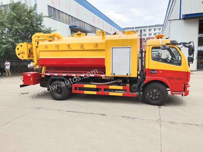 Dongfeng 6m3-8m3 High Pressure Jetting Sewage Suction Truck Sewer Cleaning