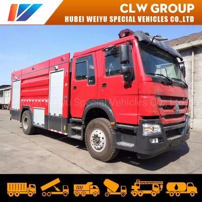 4X2 Fire Engine Sinotruk HOWO 6tons Water Foam Fire Fighting Truck