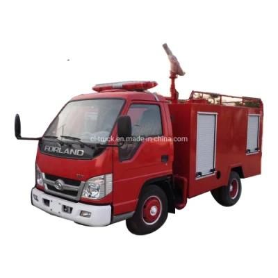 Best Price Foton Forland 1000liters 500liters 1tons Simple Water Fire Engine Mini Fire Water Truck