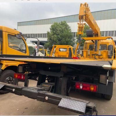 Medium Duty 8t 10t Flatbed Rollback Tow Truck with Crane