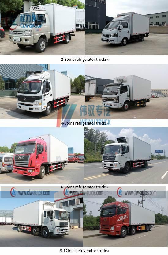 Foton Aoling 5tons 6tons 7tons 8tons Fresh Meat Vegetables Refrigerated Truck 4X2 Refrigerator Van Box Truck