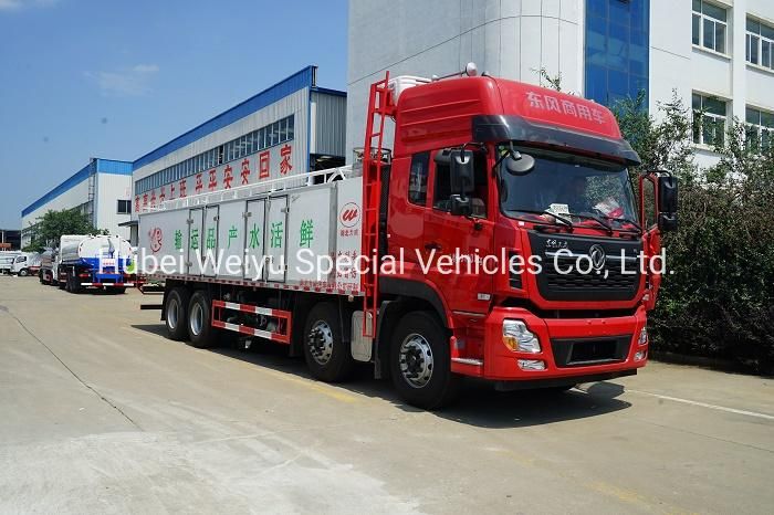 China Hotsale Export Dongfeng 20t-30tons Live Fish Delivery Vehicles Survival Rate up to 99%! Seafood Transport Cart Refrigerated Van Truck