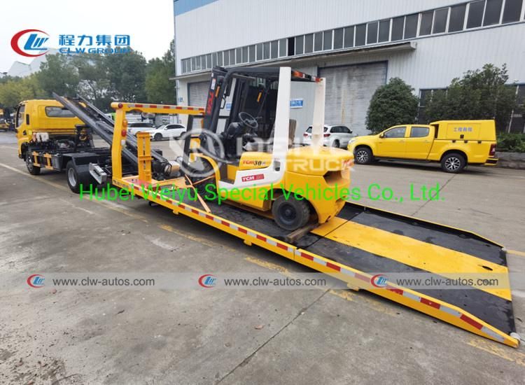 JAC 4t 5ton Towing Trucks Full Landing Bed Low Angle Car Carrier Road Rescue Recovery Flatbed Tow Truck for Chile