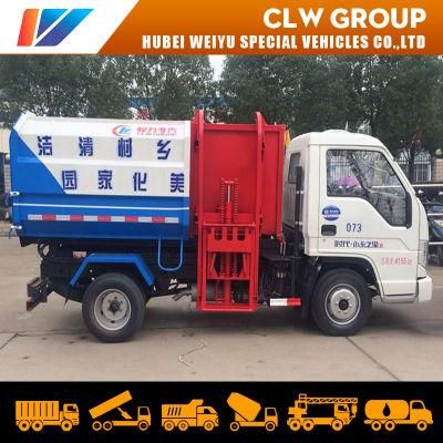 China Factory Price Foton 5000liters 5cbm Side Loading Hanging Barrel Garbage Truck