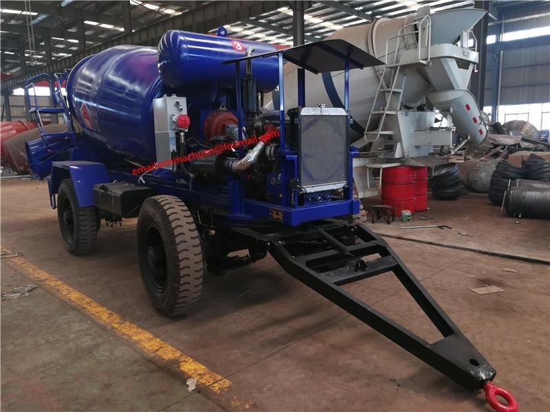 Cheaper Price Good Quality Chengli Brand 3m3 4m3 5m3 6m3 Trailer Mounted Concrete Mixer Semi Trailer for Sale with Engine