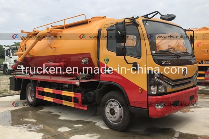 Factory Selling China 5-8cbm Dongfeng 4X2 Vacuum Sewage Drainage Pump Truck High Pressure Vacuum Sewage Suction Truck