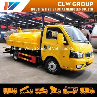 China Mini Dongfeng Sewage Truck 3cbm Vacuum Sewage Suction Truck 2cbm Sewer Vacuum Truck