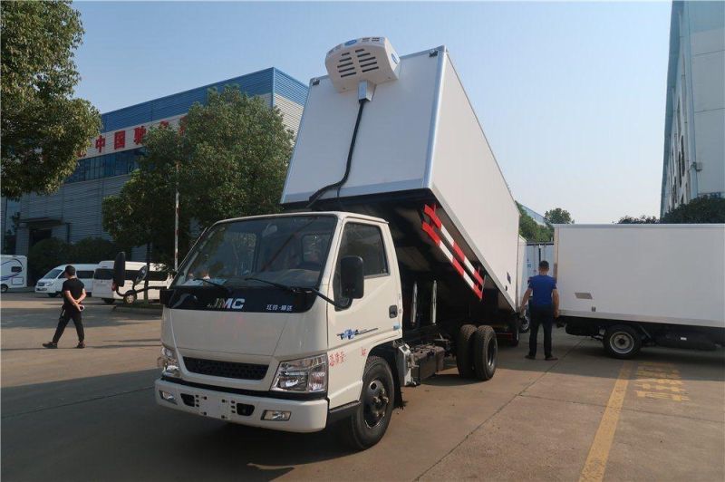 Good Quality Jmc Refrigerator Truck with Dump Lifting