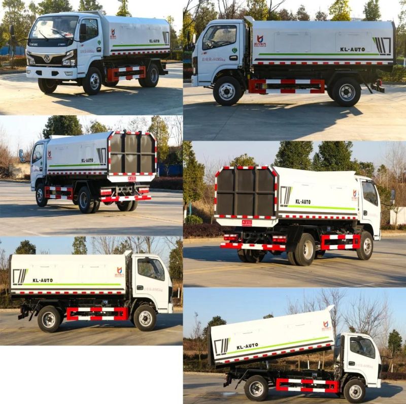 China Dongfeng Mini Double Wheels Sealed Garbage Rear Dump Truck