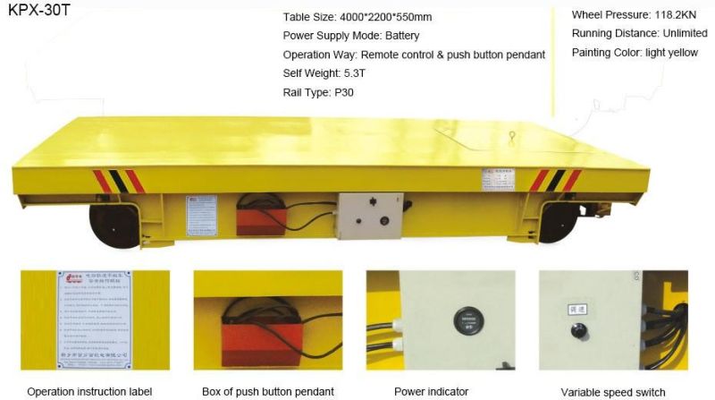 Battery Operated Motorized Transfer Platform Rail Die Cart Bogie