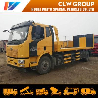 10ton Rollback Tilt Tray Flat Bed Platform FAW Jiefang Car Vehicle Rescue Carrier Underlift Wrecker Tow Trucks