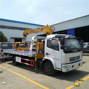 Dongfeng 4X2 Light Duty Roll Back Flatbed Tow Truck Mounted Crane 3 Ton