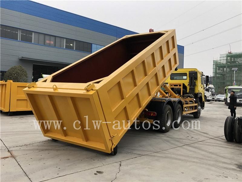 Sinotruk HOWO 6X4 Rhd Hydraulic Hooklift Garbage Truck with 20m3 Garbage Container