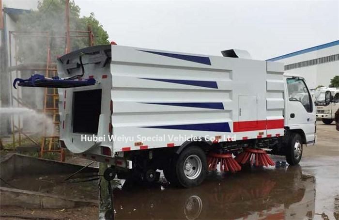 6-Wheel 120HP Road Cleaning Truck 8cbm Road Washing Sweeper Truck for Cambodia