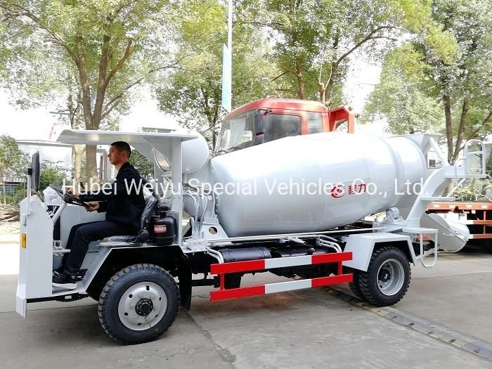 China Mini 4-Wheels Cement Transport Motor Vehicle 1cbm 2cbm 3cbm Concrete Mixer Truck on Sale