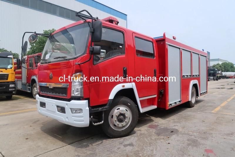 HOWO Light Double Row Fire Fighting Truck 5m3