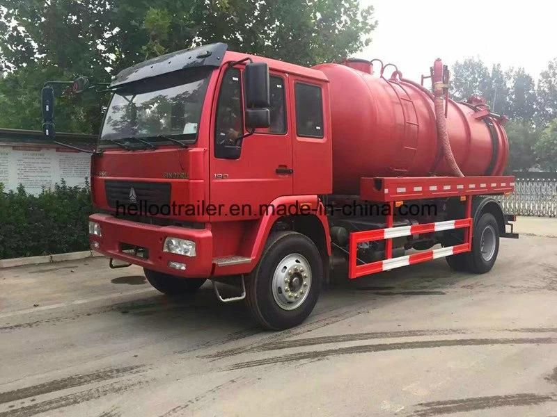 Top 10000L Cleaning Tanker HOWO Sewage Suction Truck