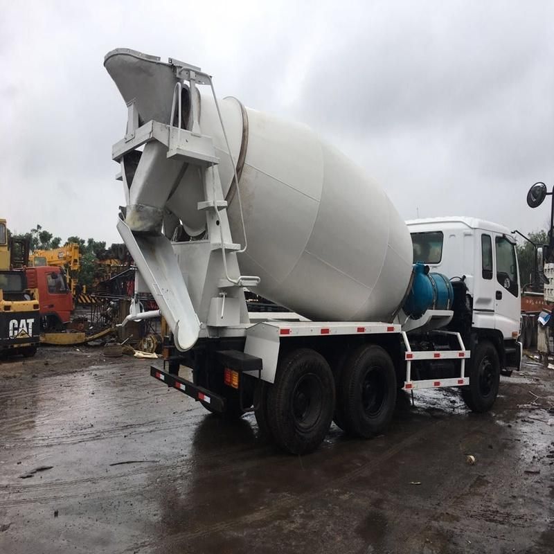 Heavy Used Construction Machinery White Isuzu 6*4 Cement Mixer Truck