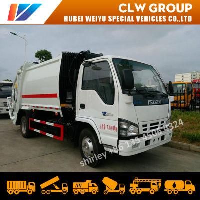 Japanese Compactor Refuse Waste Management Truck Isuzu 5m3 6cbm 4tons Rear Loader Refuse Disposal Vehicle