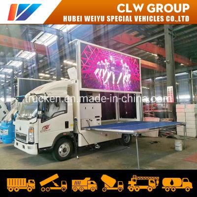 China Mobile Stage Truck LED Billboard Truck HOWO 4X2 LED Advertisement Truck LED Advertising Truck