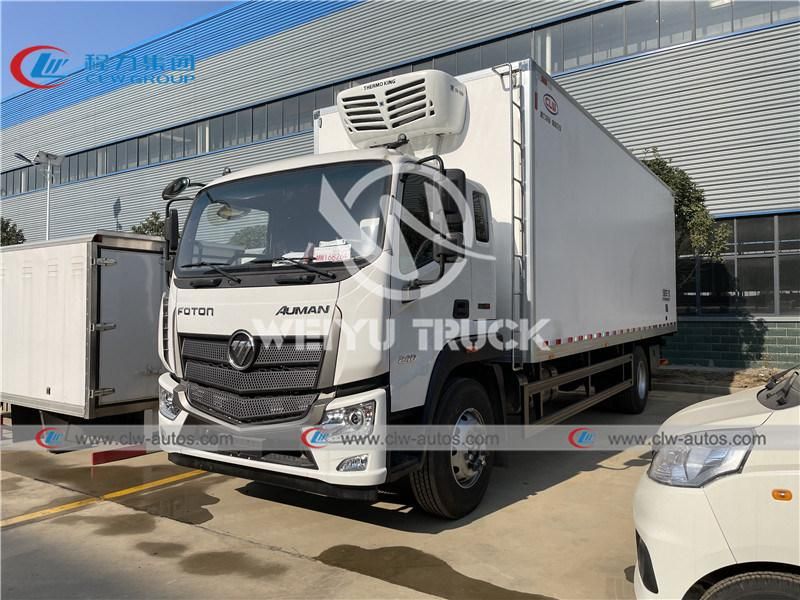 4X2 Foton Auman 10tons 30cbm Fresh Meat Vegetables Refrigerated Truck Refrigerator Van Box Truck with Thermo King Freezer Unit