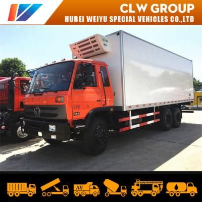 Dongfeng 6*4 10 Wheel Heavy Duty Freezer Cooling Van Box Truck for Seafood Transport in Chile