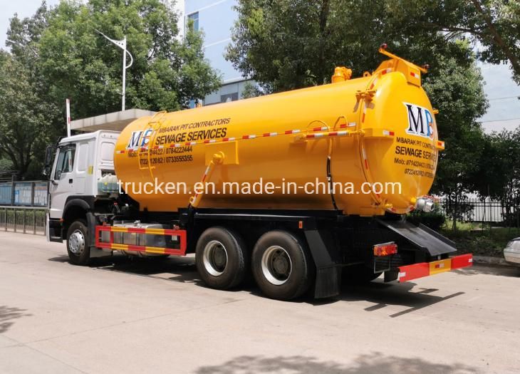 Sinotruk HOWO Large Volume 15000L 18000L Vacuum Sewage Suction Jetting Truck with Italian Moro Bp Pump
