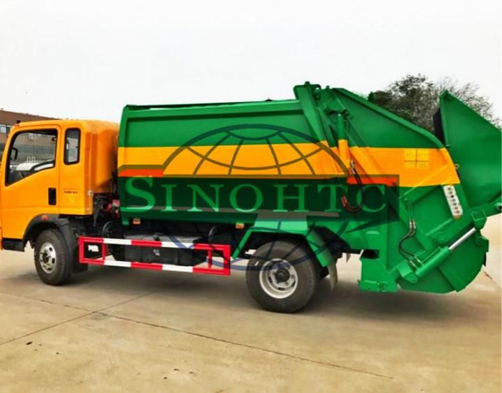 3 - 6 cubic small compactor refuse truck HOWO chassis Compressed garbage truck