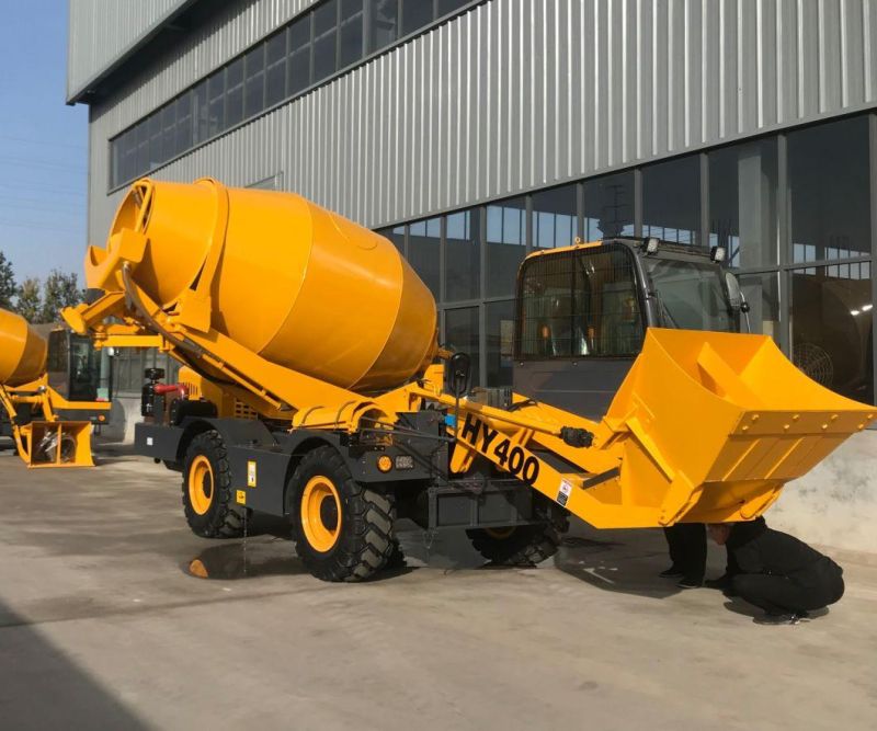 Factory Supply Hy400 Self-Loading Concrete Mixer with 4cbm Drum for Sale