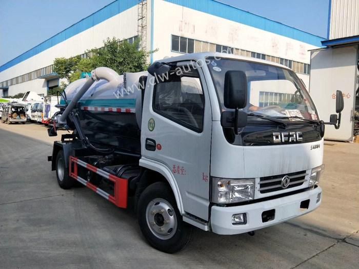 Dongfeng 4m3 Cleaning Sewer Truck Waste Water Suction Diesel Engine