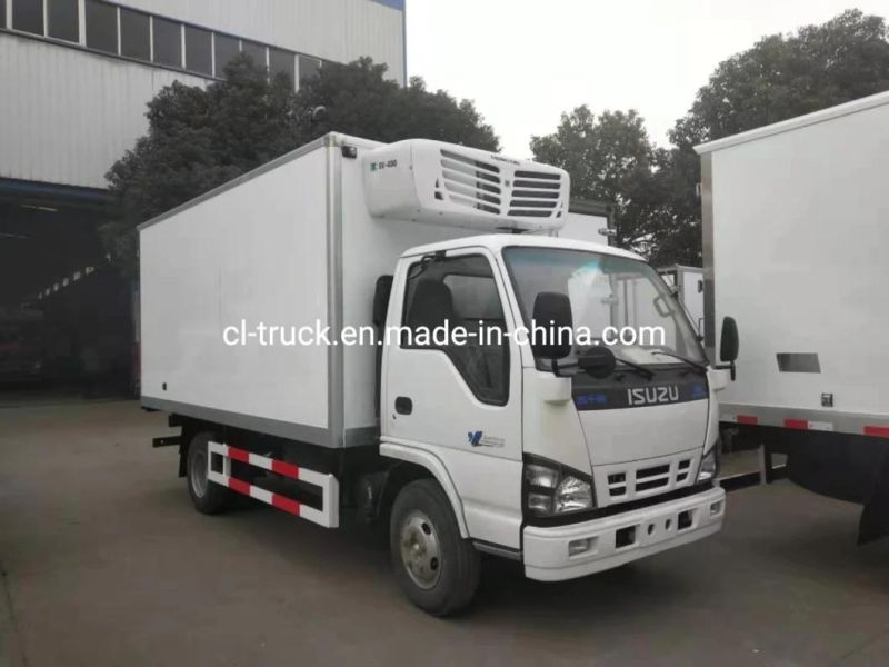 Japan Isuzu 600p Type Van Refrigerated Freezer Truck 5tons 3 Tons Isuzu Refrigerator Truck for Meat and Fish