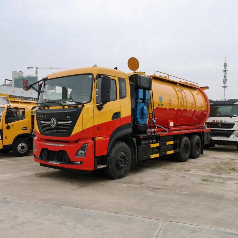 Dongfeng 6*4 Heavy Sewage Suction Truck Tank Volume 16-18cbm
