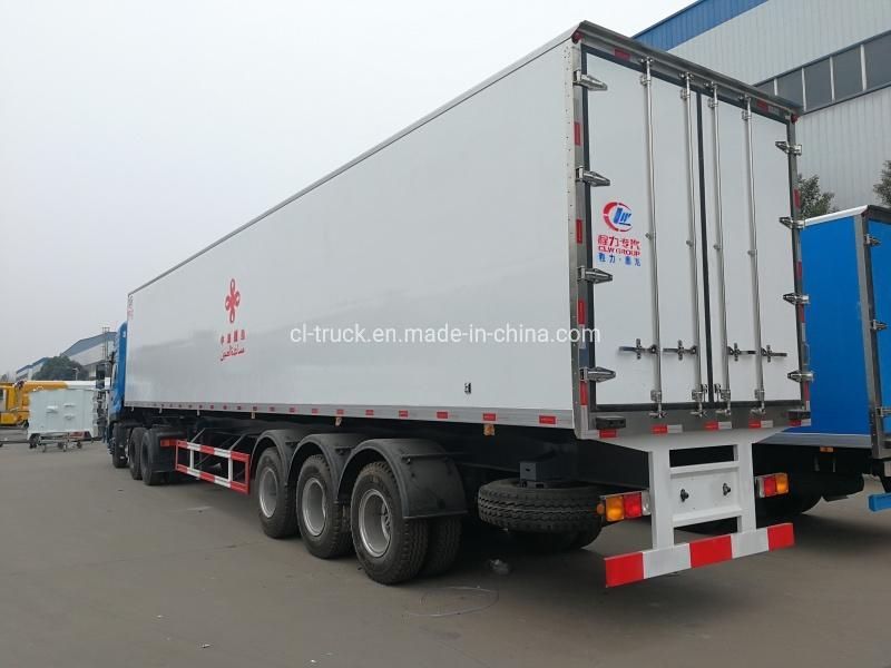 Tri-Axle 30tons -15 Degree Cooling Freezer Meat Hook Refrigerated Trailer with Thermo King Independent Refrigerating Unit