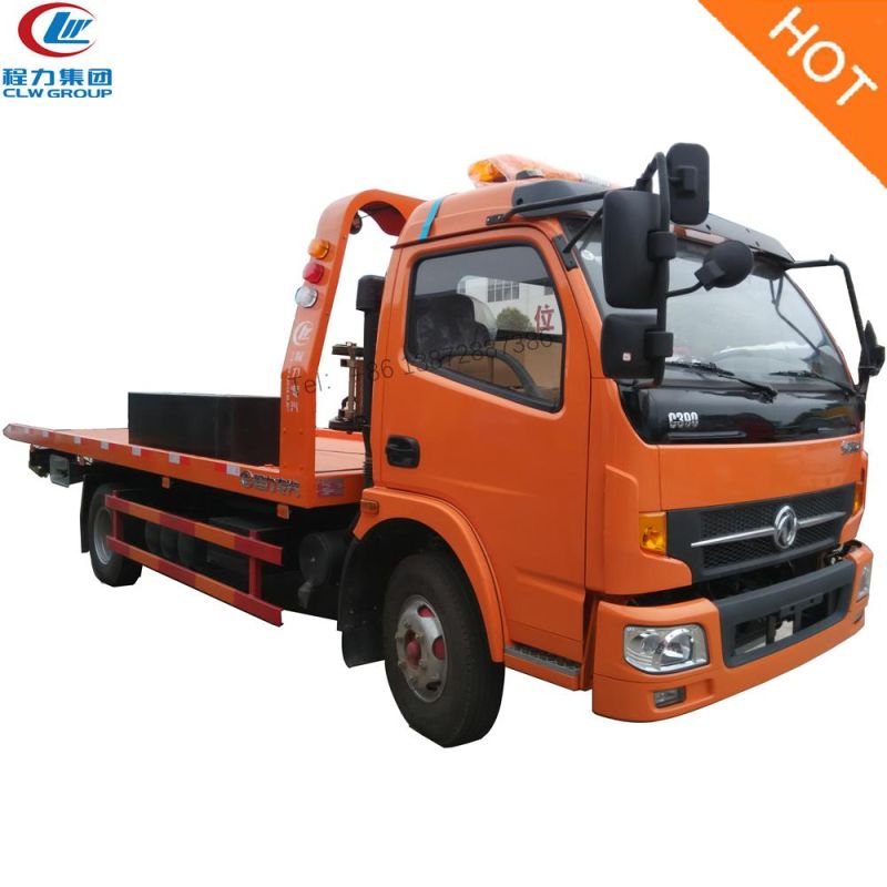 Good Quality Dongfeng 6 Ton Wrecker Towing Truck Flat Bed Wrecker Truck with Crane