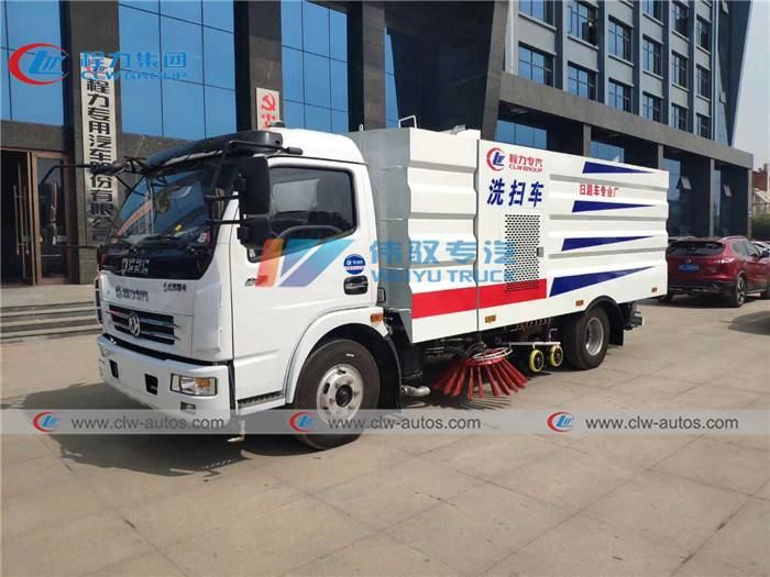 Diesel 6cbm 7cbm 8cbm Vacuum Street Sweeping Truck Dongfeng 4 Brushes Road Sweeper Truck