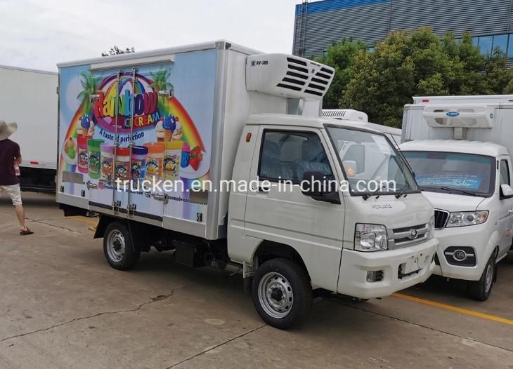 Ice Cream 1ton Small Freezer Cold Van Truck with Thermo King Refrigerator for Frozen Food Meat Inside City Delivery