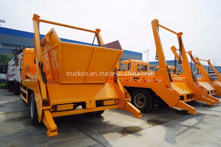 5mt 6mt Roll-off Waste Collector Container 6cbm 8cbm Skip Loader Swing Arm Roll off Garbage Truck