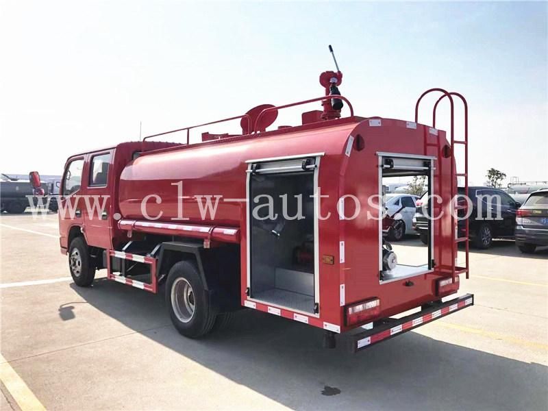 Dongfeng DFAC Duolicar Water Tanker 5000L 5cbm Fire Sprinkler Truck Water Spray Truck Firefighting Water Truck