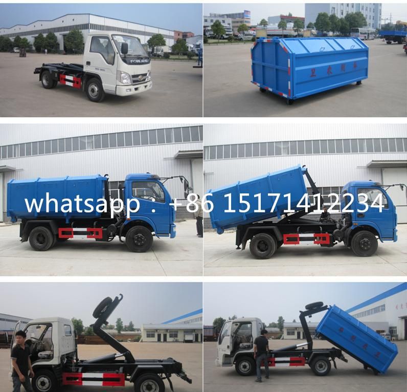 Foton New Model 4X2 Mini Hook Lift Garbage Truck Hydraulic Arm Roll Garbage Truck 3 Ton for Sale