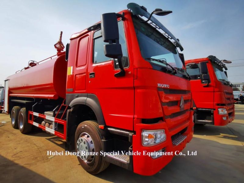 Sinotruk HOWO 6X4 Fire Fighting Truck Sprinkler Fire Engine with 15-20ton Water Bowser (Cusomtizing 2 Water Cannons)