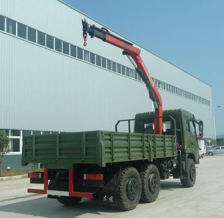 Dongfeng 6X6 off-Road Truck with 5 to 6.3 Ton Knuckle Arm Crane for Sale