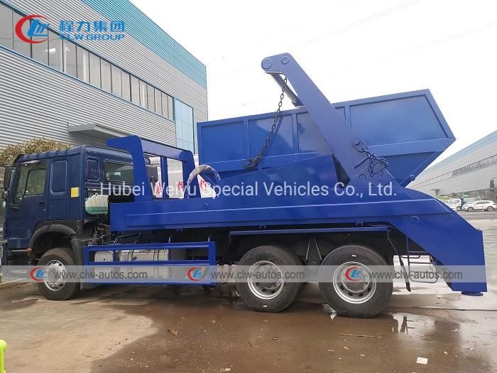 China Sino HOWO 6*4 Skip Loader Rubbish Transfer Vehicles 12cbm 12, 000liters Swing Arm Garbage Truck Waste Collector Truck