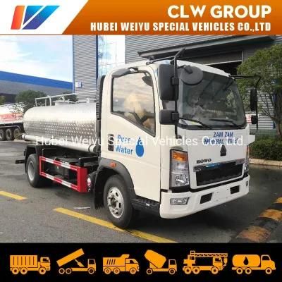 Sinotruk HOWO 5000L Milk Transport Truck 5tons Fresh Milk Delivery Truck 5cbm Milk Tank Truck