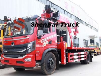China Manufacturers Sale Dongfeng Left Hand Drive 4X2 Wrecker Truck with 8 Ton Straight Boom Crane