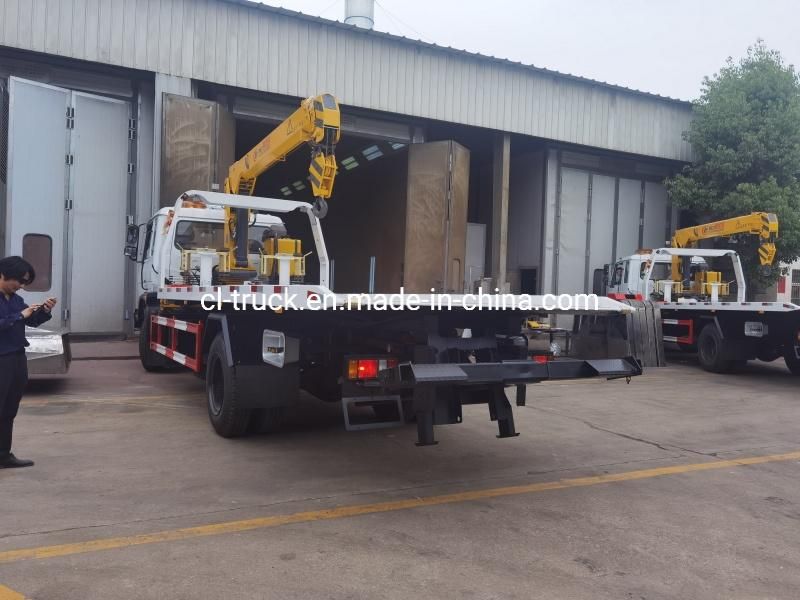 Dongfeng 4X2 Flat Bed Tow Wrecker Truck with 4tons 3tons 5tons 6tons Crane