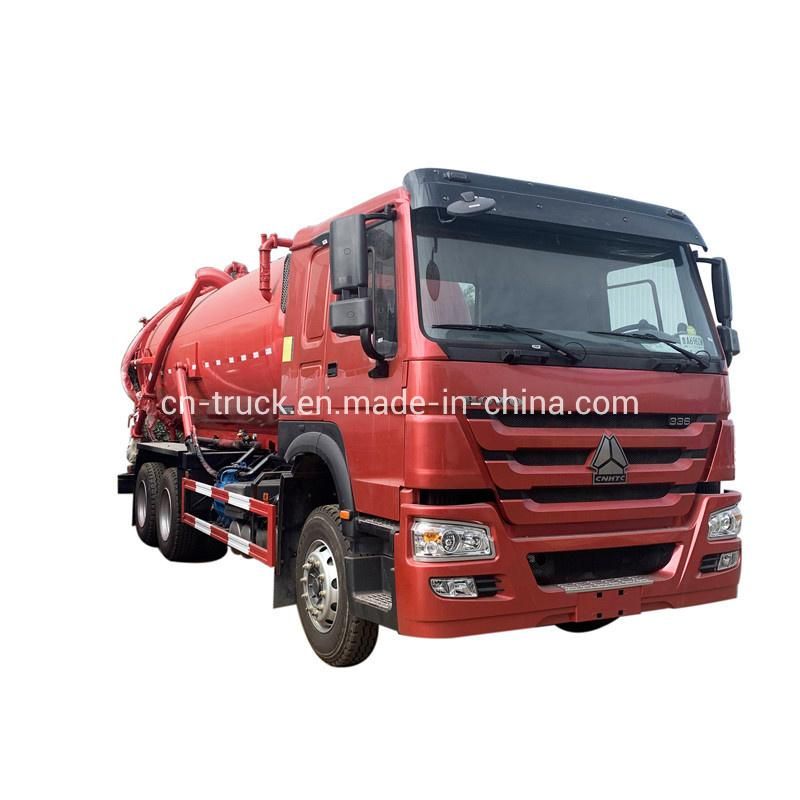 HOWO 10wheels Rhd LHD 16cbm 14cbm High Pressure Jetting Vacuum Sewage Suction Truck